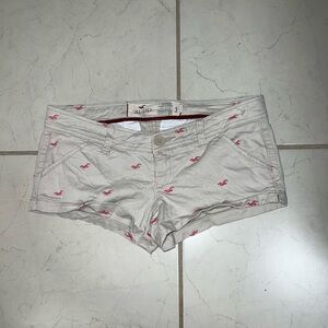 RARE VINTAGE Hollister Women's Light Shorts with Pink Details low rise
